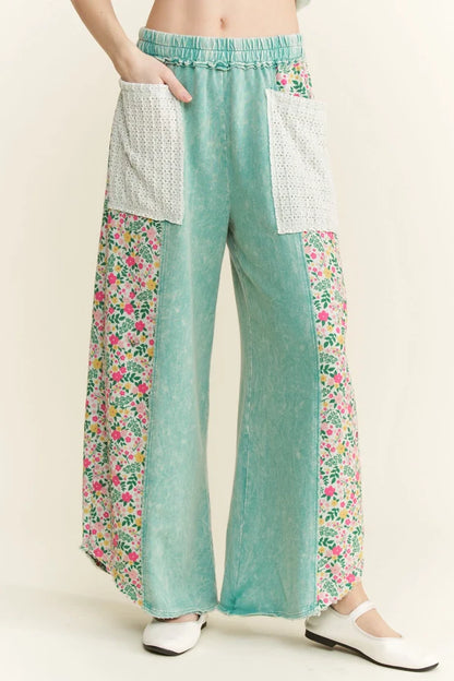Mineral Wash Floral Pants