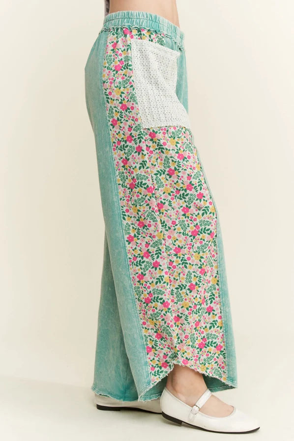 Mineral Wash Floral Pants