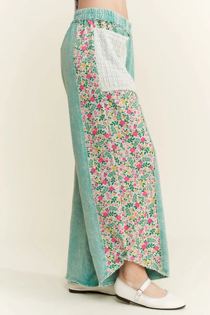 Mineral Wash Floral Pants